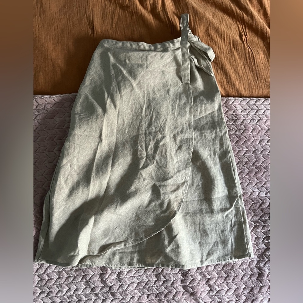 Garnet Hill linen wrap skirt